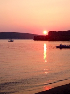 The Kastro at sunset